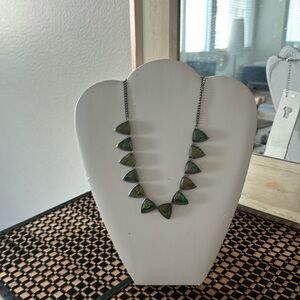 LOFT EUC Silver Tone Iridescent  Triangle Shape Necklace